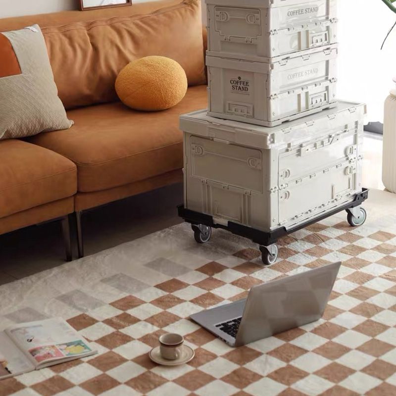 Simplicity Area Rug Lattice Pattern Simple Rug Polyester Non-Slip Area Rug