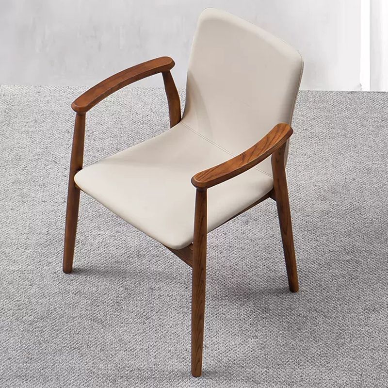 Contemporary Solid Wood Dining Chair Upholstered Arm Chair Home