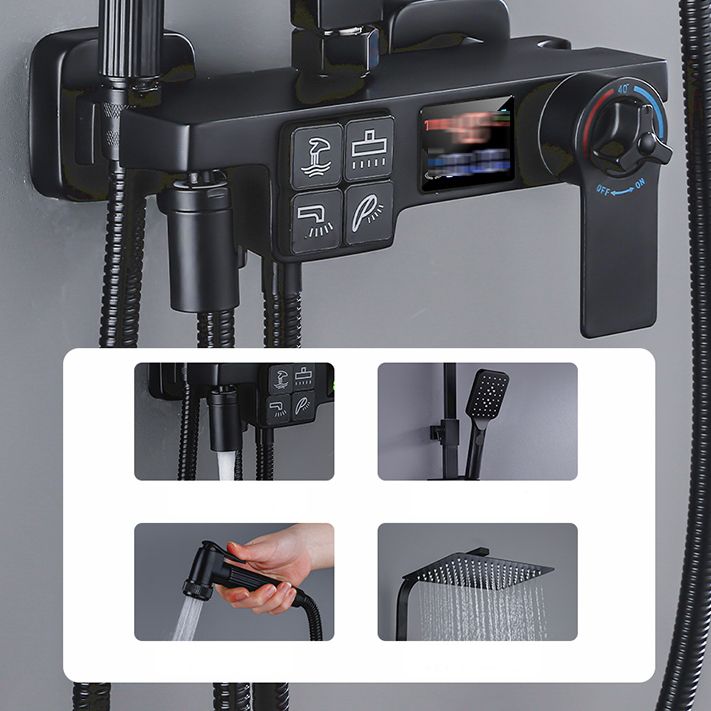 Modern Style Shower System Handle Lever Wall Mounted Copper Shower System