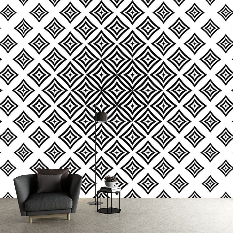 Geometry Pattern Mural Environment Friendly Wall Covering for Dining Room