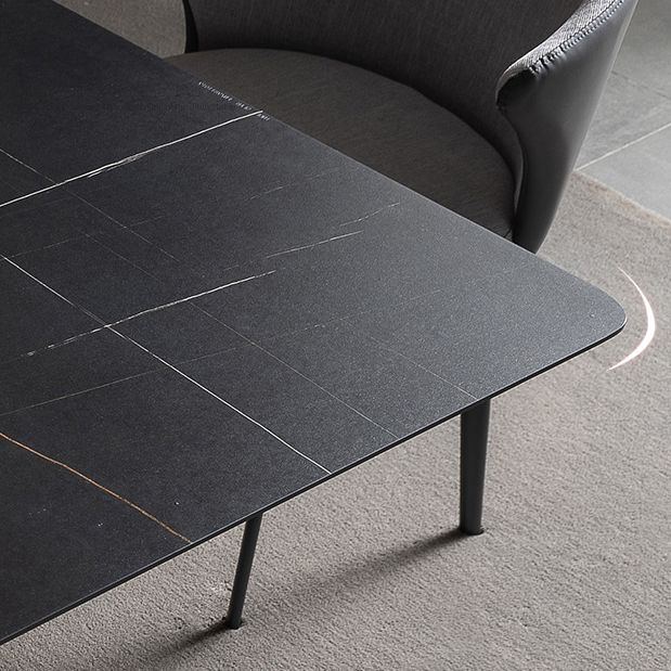 1/2/5/7 Pieces Dining Chairs Set  Black Sintered Stone Dining Table Set for Home