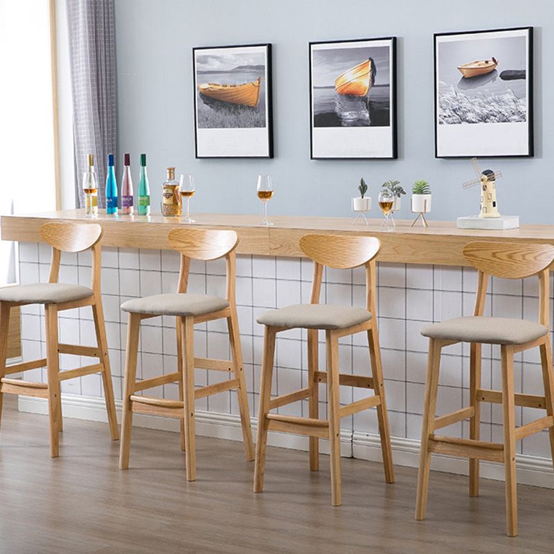 Contemporary Dessert Shop Stool Matte Finish Upholstered Bar Stools