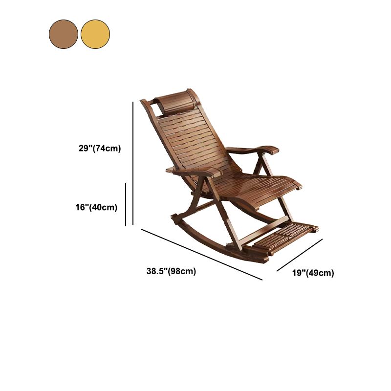 Solid Wood Rocking Chair Bamboo with Padded Seat Rocker Chair Ergonomic
