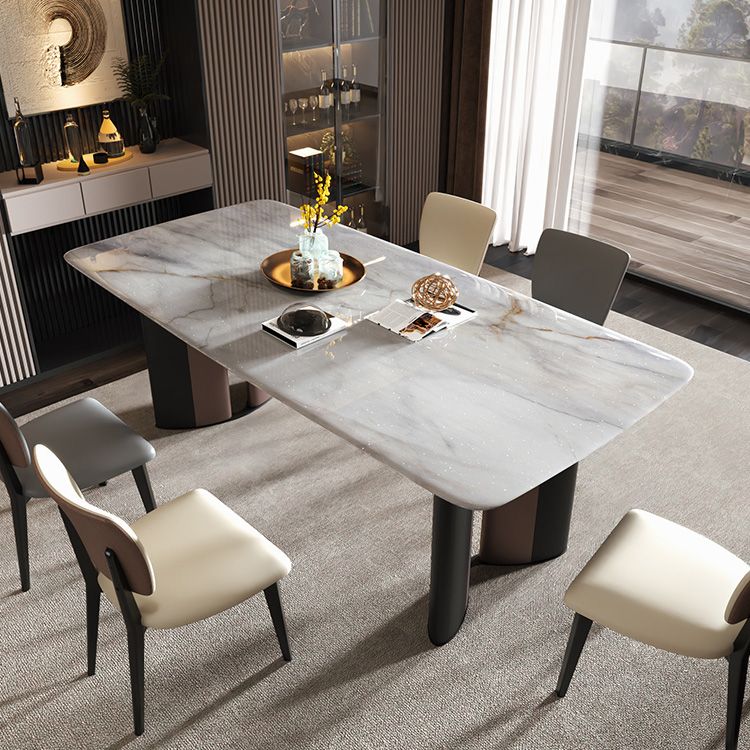 Double Pedestal Dinner Room Kitchen Table Modern Dining Room Table