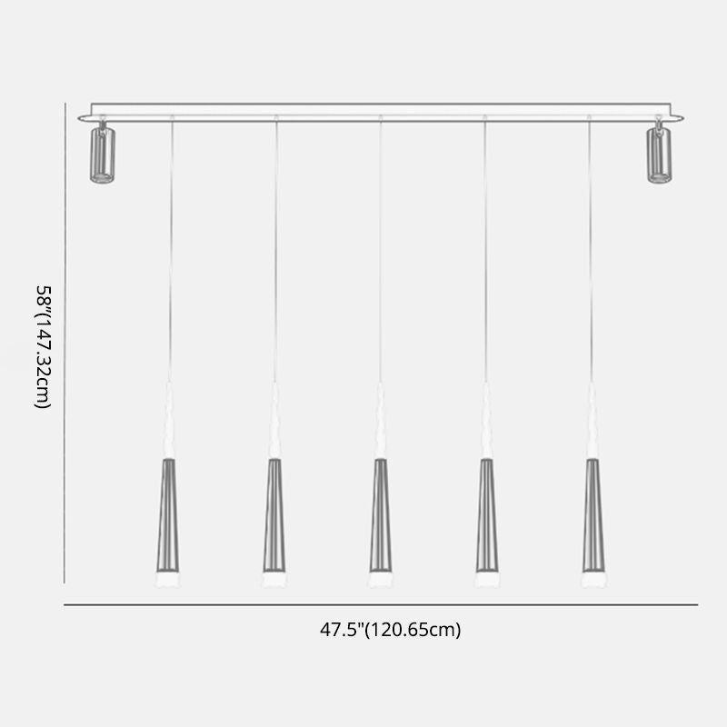 Torch-shaped LED Island Light with 360° Adjustable Spotlight Design Dining Room Lighting Fixture