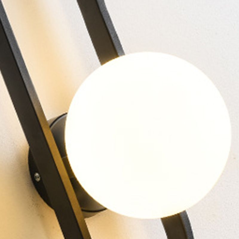 Bedroom Simple Sconce Light Fixtures 1 Blub Glass Lampshade Wall Mounted Lighting