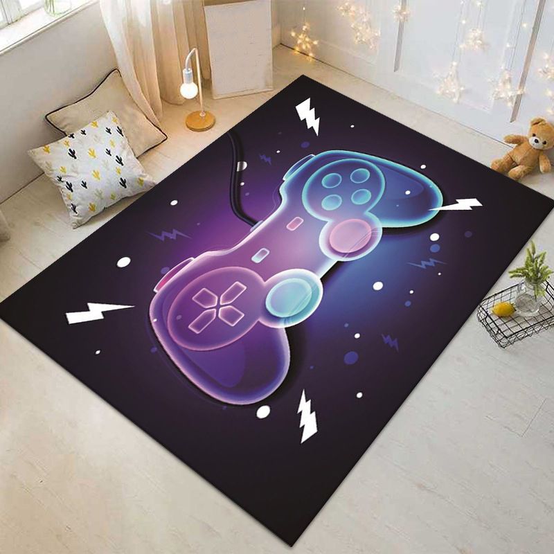Trendy Gamepad Printed Carpet Polyester Indoor Rug Pet Friendly Rug for Adult's Bedroom
