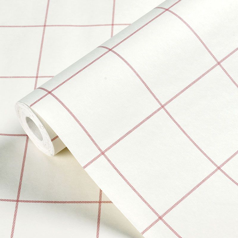 Lattice Wall Decor for Girl's Bedroom Square Wallpaper Roll in Soft Pink, Water-Resistant