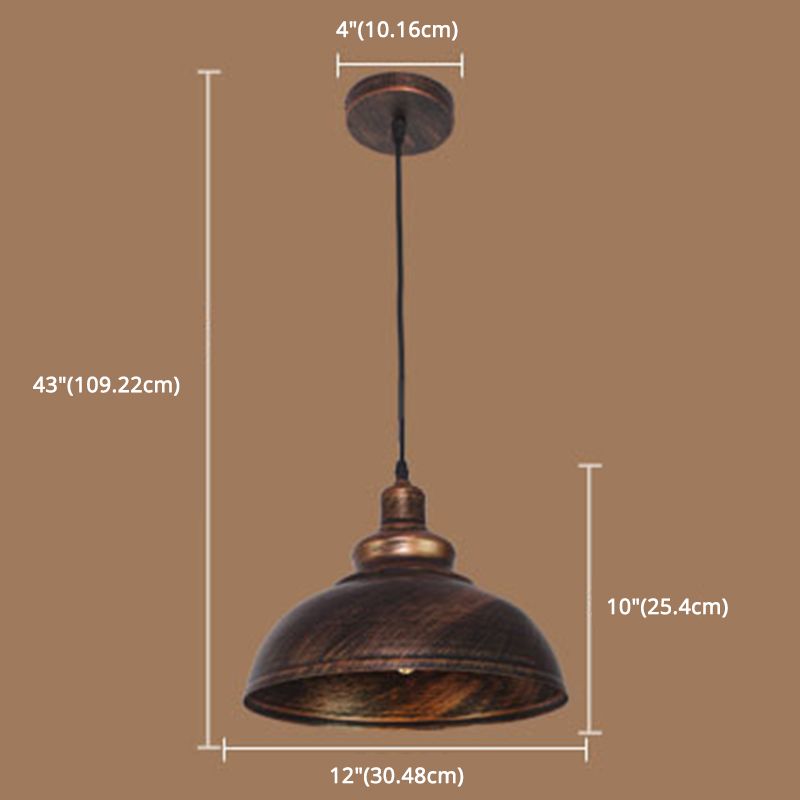 Metal Dome Pendant Lighting Fixtures Industrial Kitchen Warehouse Single Hanging Light with 43" Adjustable Hanging wire