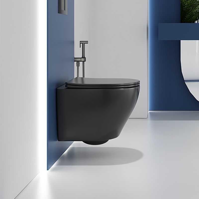 Contemporary Wall Hung Toilet Bowl Polished Finish Toilet with Glazed Surface