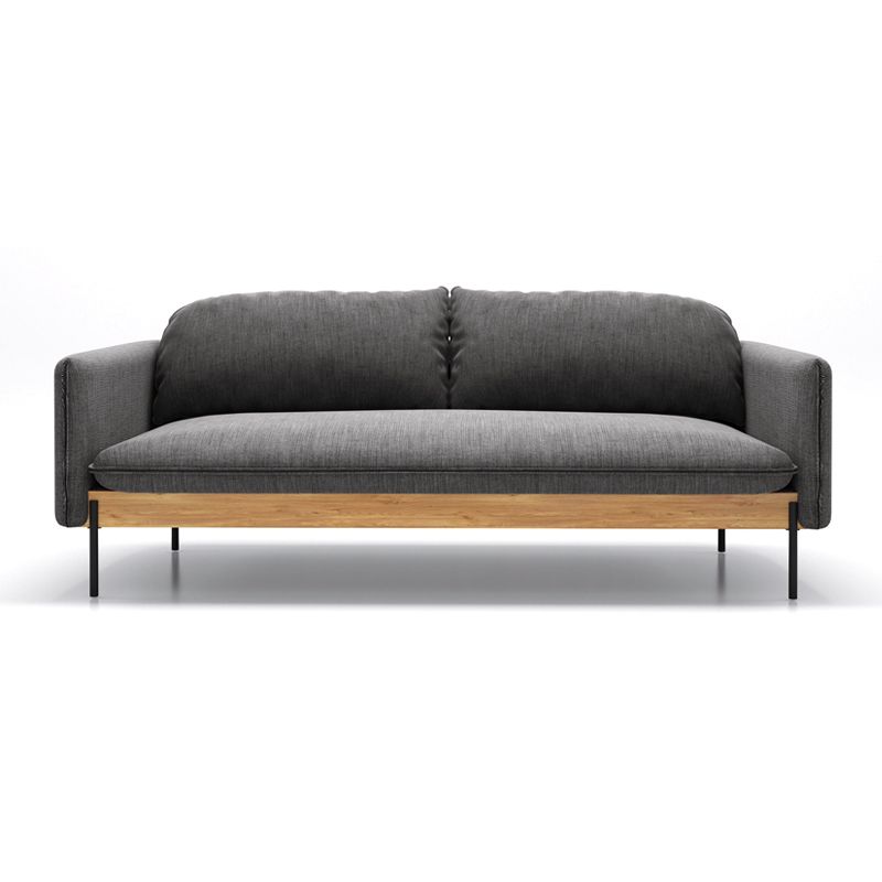 31.5" H Contemporary Solid Color Linen Square Arm Sofa for Living Room