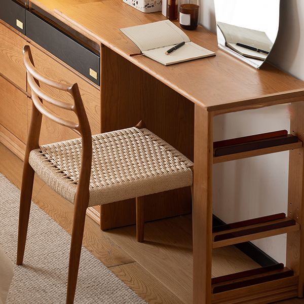 Solid Wood Bedroom Natural Vanity Dressing Table with Drawers