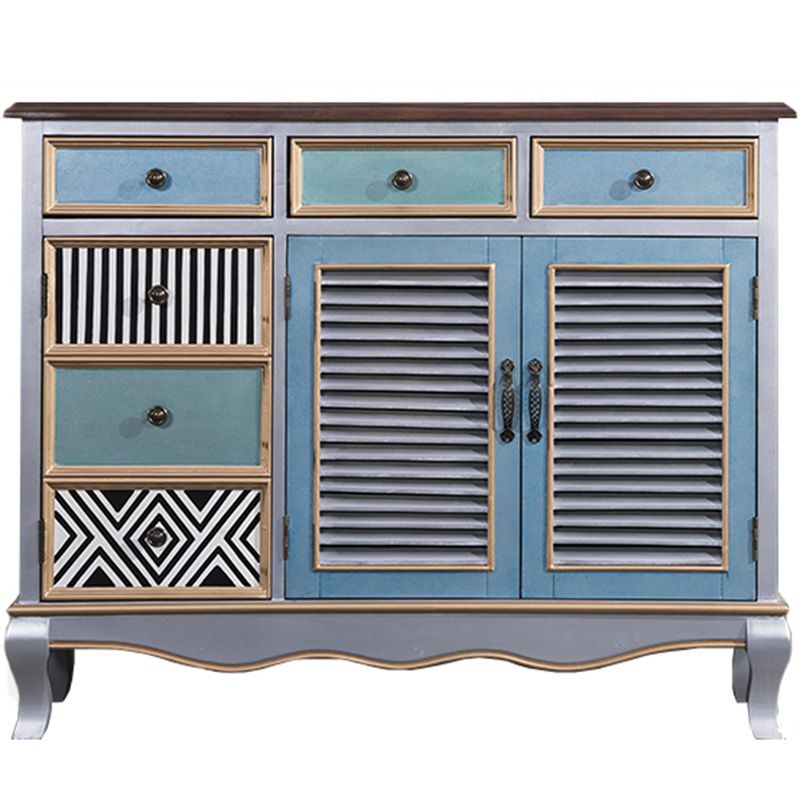 38.18" Tall Wood Rectangular Cabinet 3 - Drawer and 2 - Door Accent Chest
