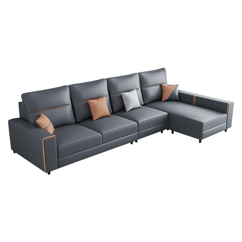 37.40" Tall Modern Sectional Dark Gray Stain-Resistant Sectional