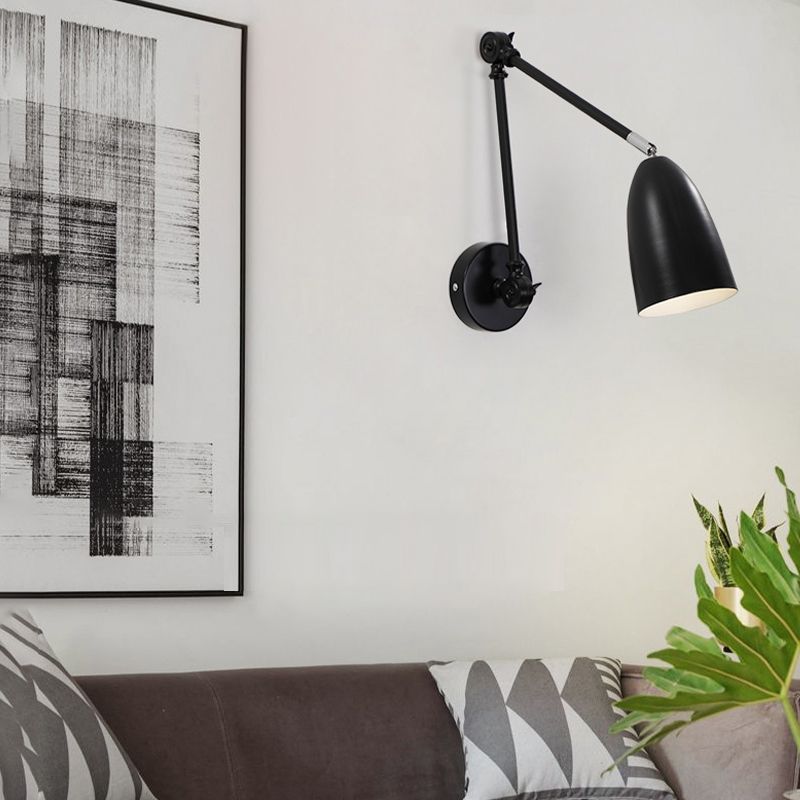 Contemporary Metal Wall Sconce Minimalist Wall Light Fixture with Adjustable Arm