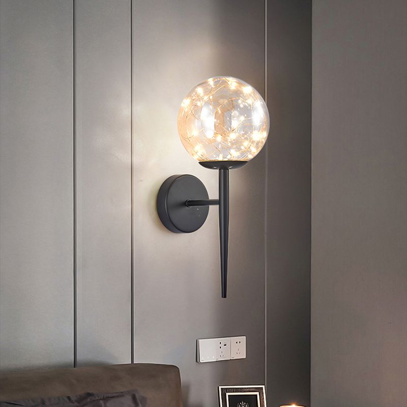 Nórdica Vidry Wall Light Globe Gypsophila 1 Light Wall Donce para dormitorio