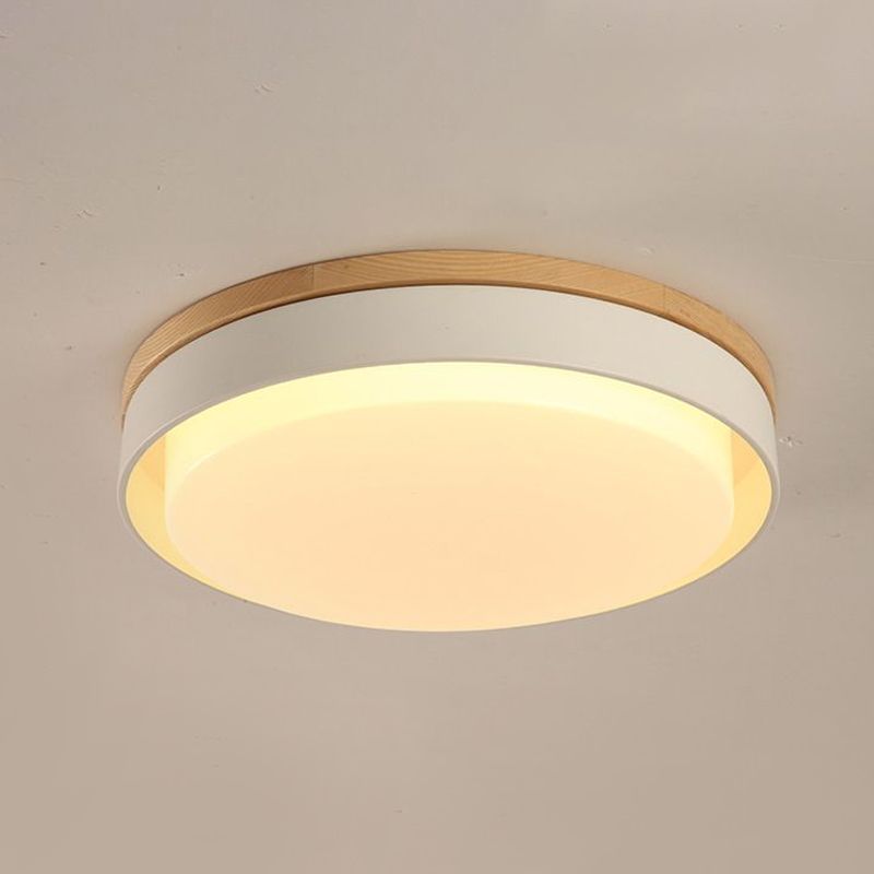Iluminación empotrada redonda azul/blanca/amarilla, montaje empotrado de techo Led de metal macarrón nórdico con pantalla acrílica, 12"/18,5" W