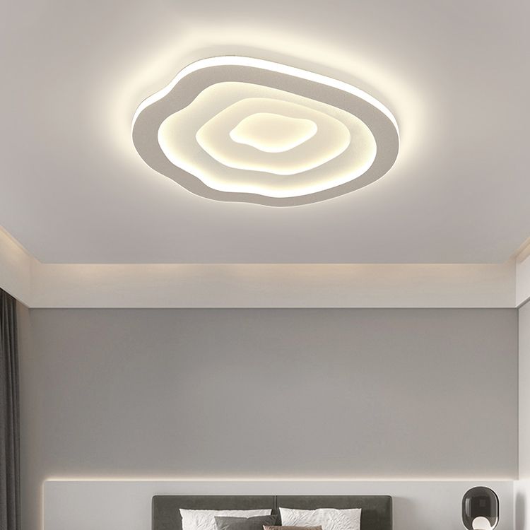 Modern Metal Flush Mount Cloud Shape Ceiling Light with Silicone Shade for Living Room