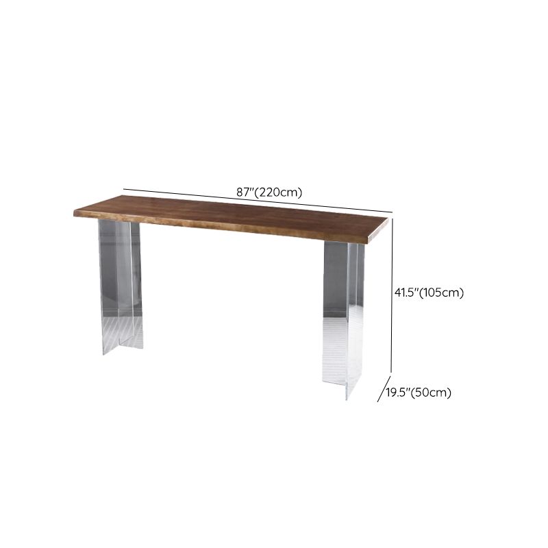 Contemporary Style Solid Wood Top Dining Table with Acrylic Base