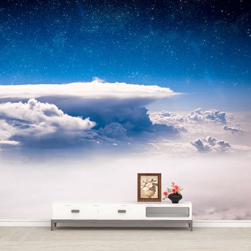 Modern Style Cloudy Sky Scenery Mural Wallpaper Environmental Living Room Decoration