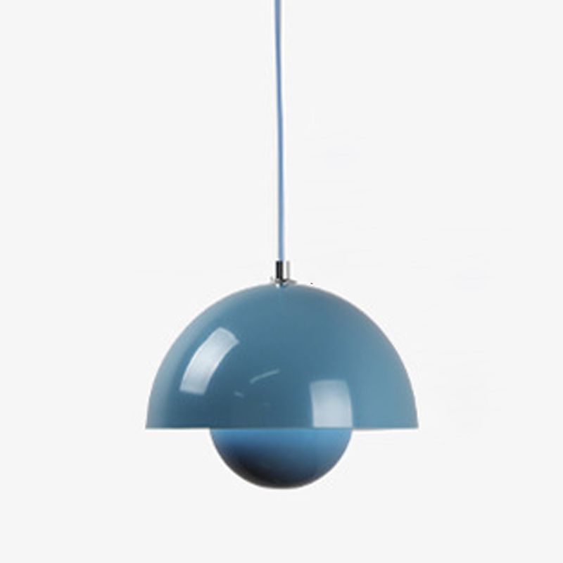 Modern Nordic Macaron Pendant Light Iron Globe Hanging Lamp with Aluminium Shade