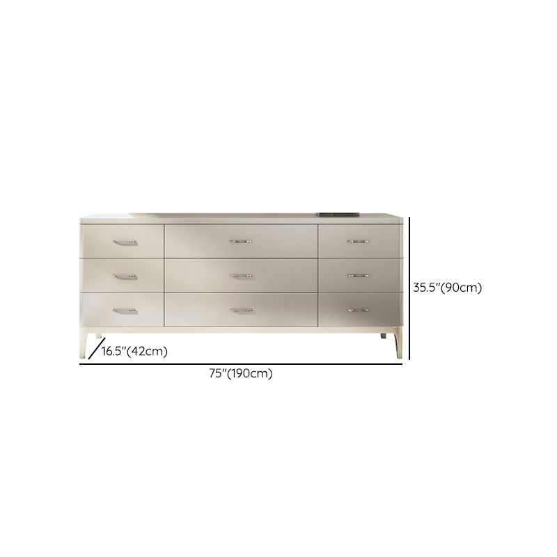 Horizontal Storage Chest Dresser Glam Storage Chest with Drawers