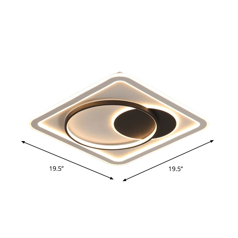 Vierkant acryl plafondgemonteerd armatuur Nordic LED zwarte inbouwlamp, warm/wit licht