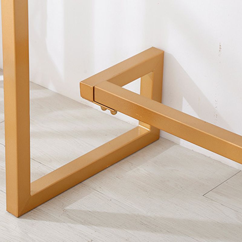 Glam Bar Height Table Faux Marble Top Bistro Bar Table with Gold Base