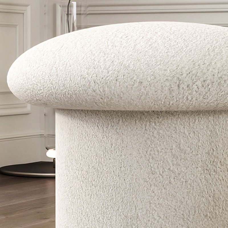 Plain Pouf Mushroom Shaped Sherpa Fade Resistant Upholstered Pouf Ottoman