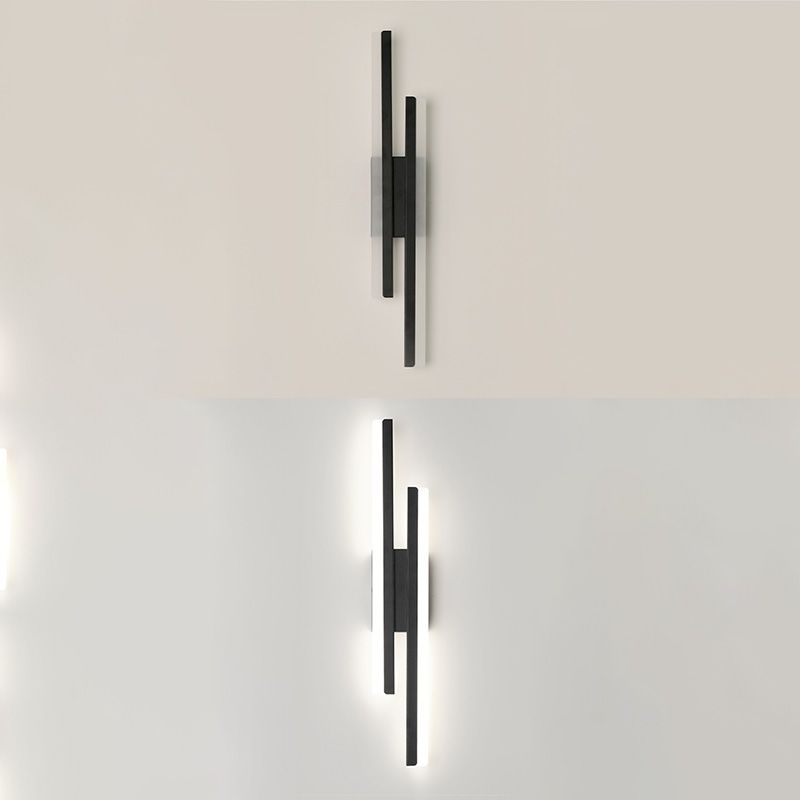 2 luces Luz de pared Acrílico Minimalista LED Pared Spl Donce en negro para sala de estar