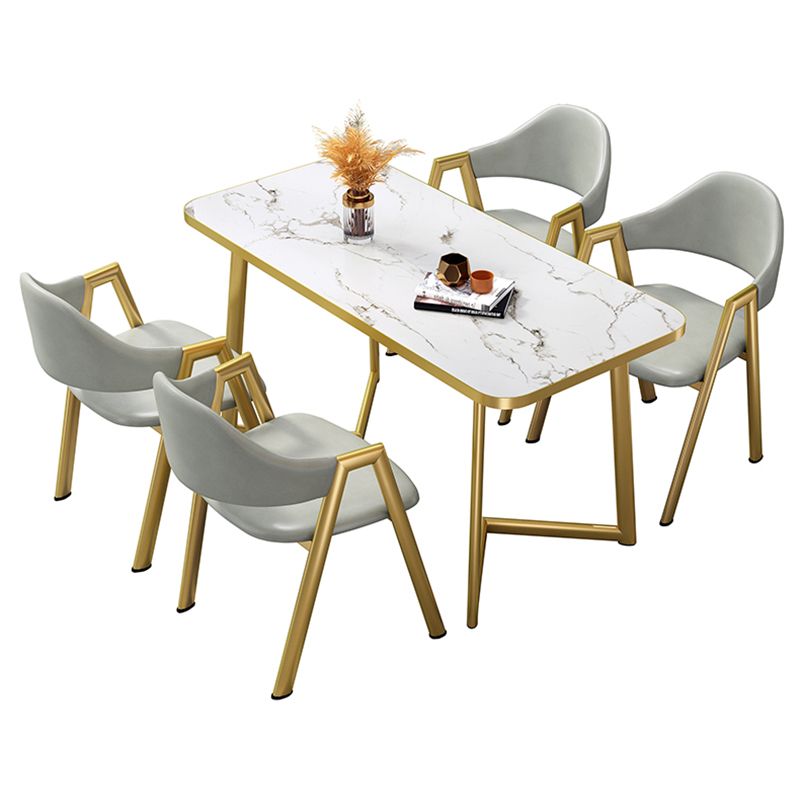 Glam Standard MDF Dining Table Rectangle Shape Dining Table for Kitchen