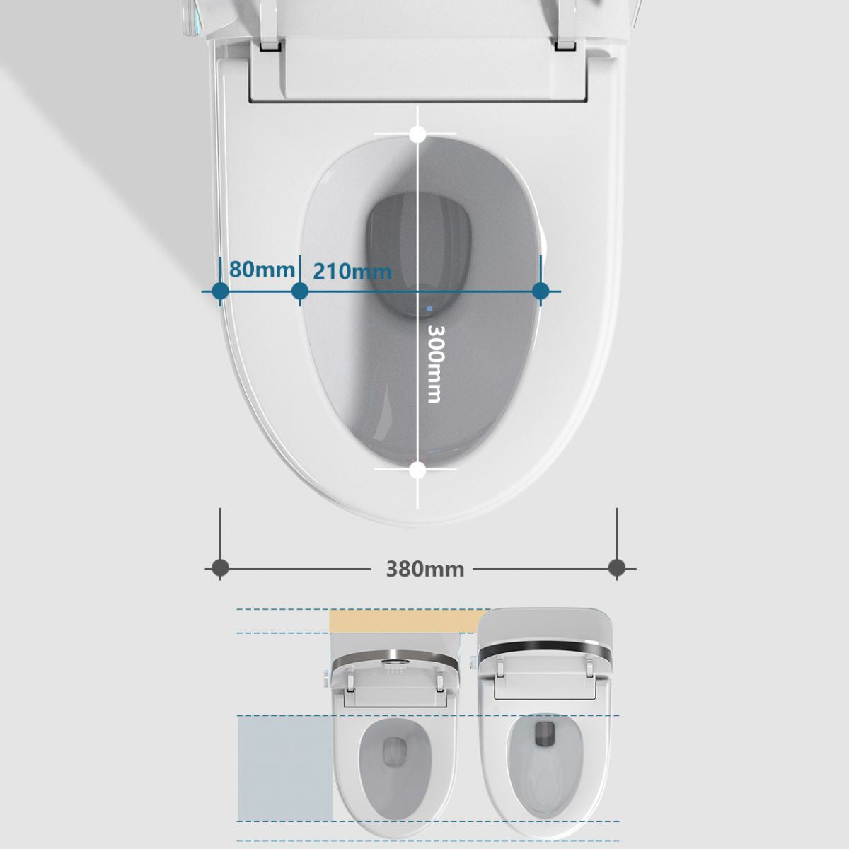 Modern All-In-One Toilet Bowl Siphon Jet Toilet with Soft-Close Seat for Bathroom