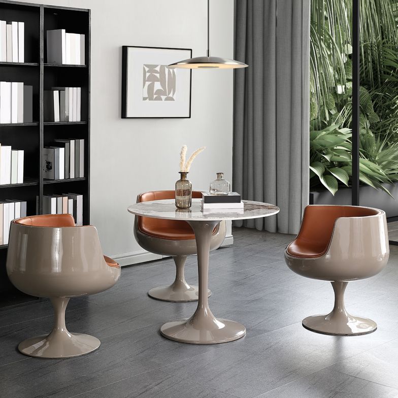 Modern Sintered Stone Dining Table Set Round 1/2/4/5 Pieces Dining Set