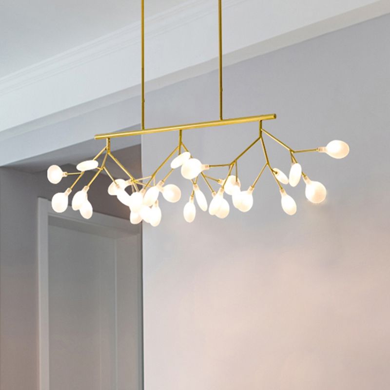 Modern Simple 27-Lights Hanging Lamp Iron Island Light Fixture for Dining Table