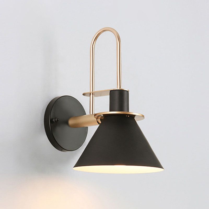 Shaded Wall Light Sconce Nordic Minimalist Style Metal 1 Light Sconces
