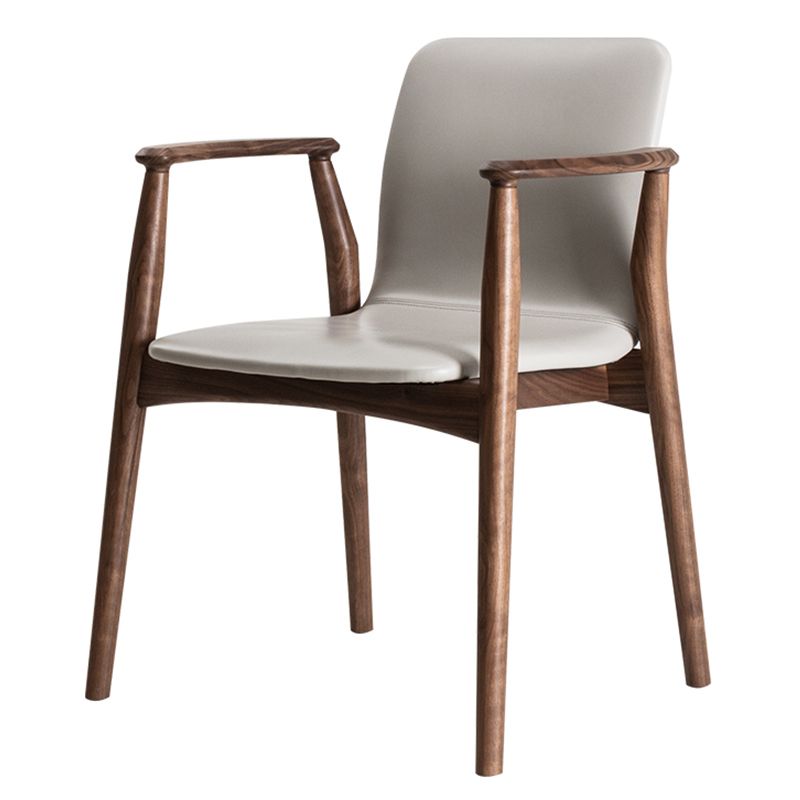 Contemporary Solid Wood Dining Chair Upholstered Arm Chair Home