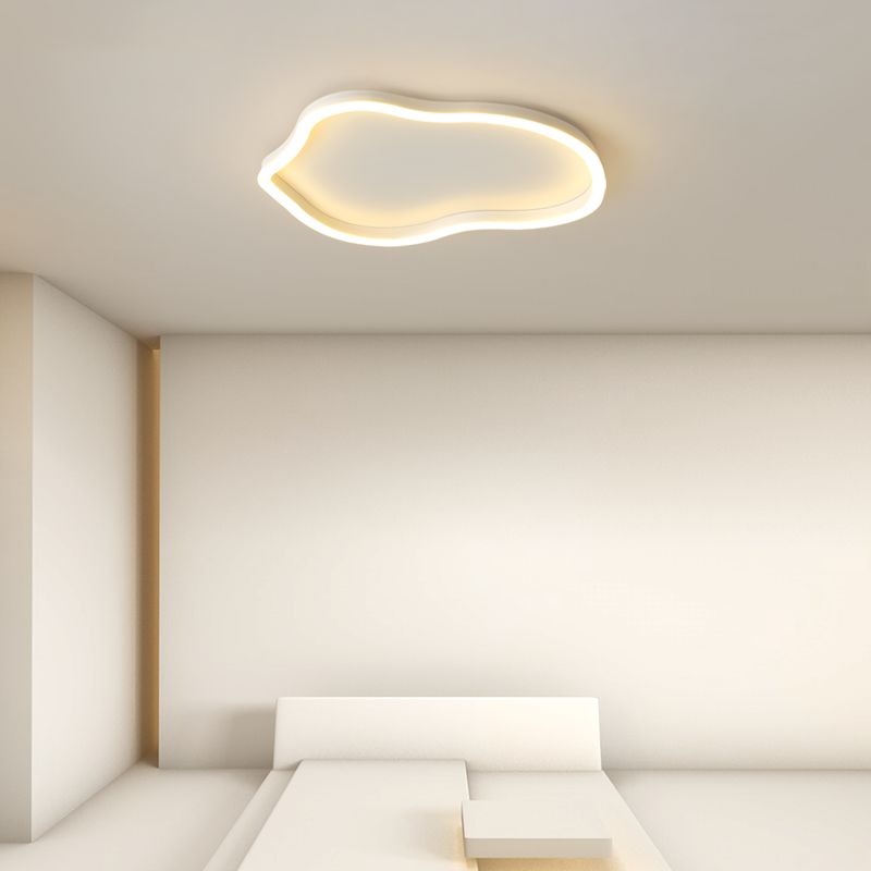 Plafonnier encastré en métal de forme unique, style moderne, éclairage encastré à 1 lumière en blanc