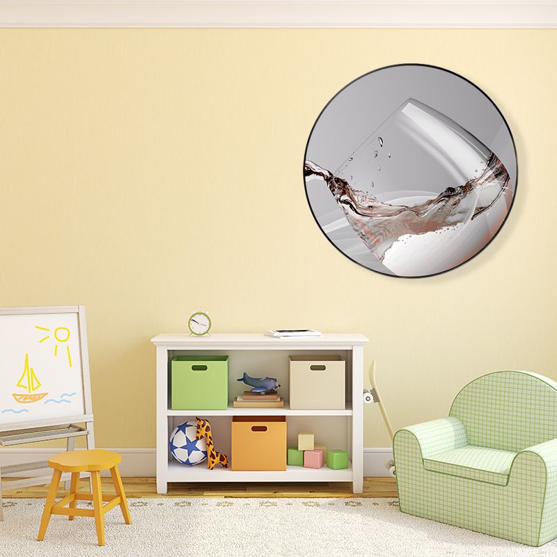 Peinture sur verre à vin moderne, toile texturée, couleur douce, décor artistique mural pour chambre d'amis