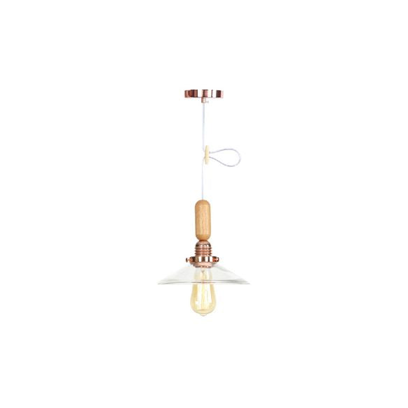 Globe/Cone/Small Bell Pendant Lighting Vintage Clear Glass 1 Licht Roségoud/Chrome hangende lamp met verstelbaar koord