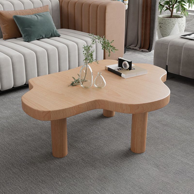 Nordic Cocktail Table 3 Legs Solid Wood Free Form Single Coffee Table