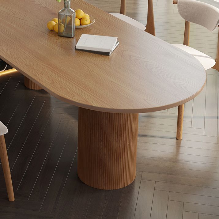 Pine Solid Wood Dining Table Modern Oval Dining Table for Kitchen