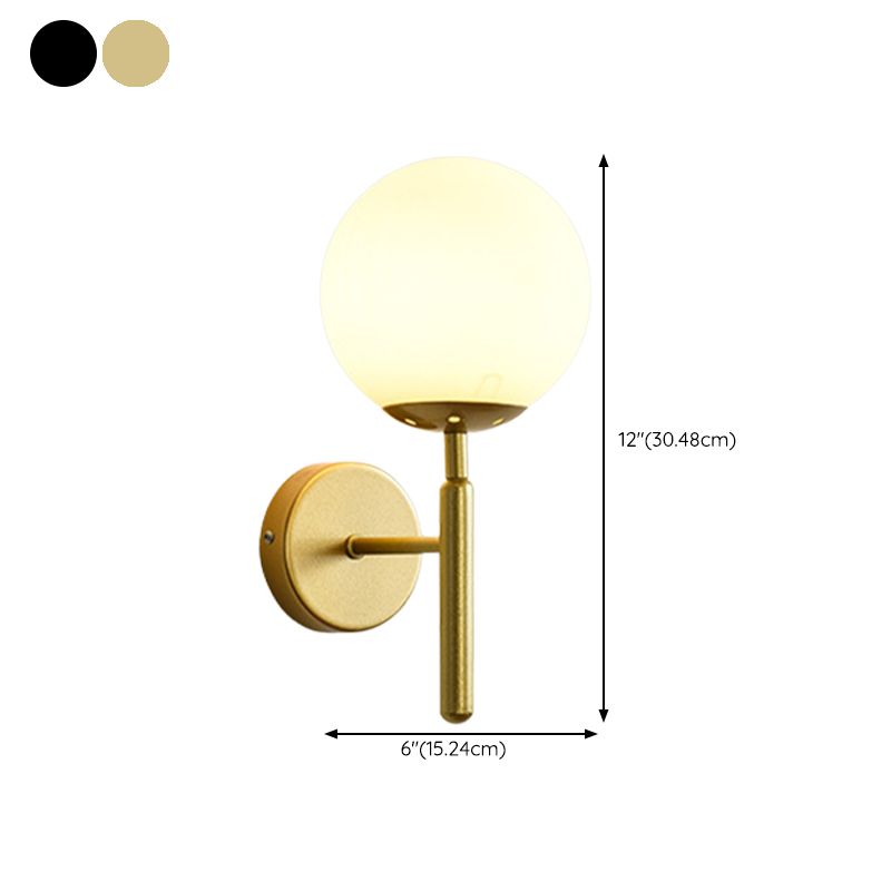 Modernist Wall Sconce Globe Sconce Light with Glass for Bedroom