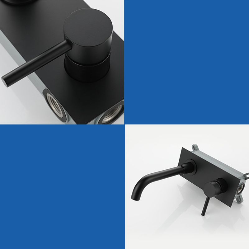 Glam Style Faucet Single Handle Wall Mounted Faucet for Bathroom