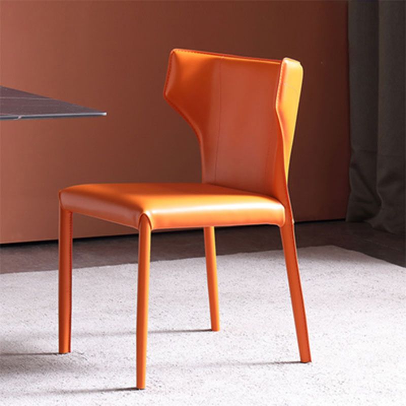 Silla de comedor de estilo moderno, sillón orejero de metal sin brazos para cocina