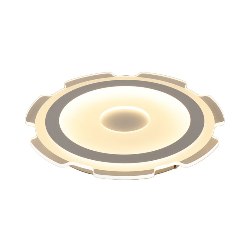 16,5 "/20,5" /24,5 "Équipement de large Flushmount Modern Acrylique LED salon Flush Light Light in Warm / White Light