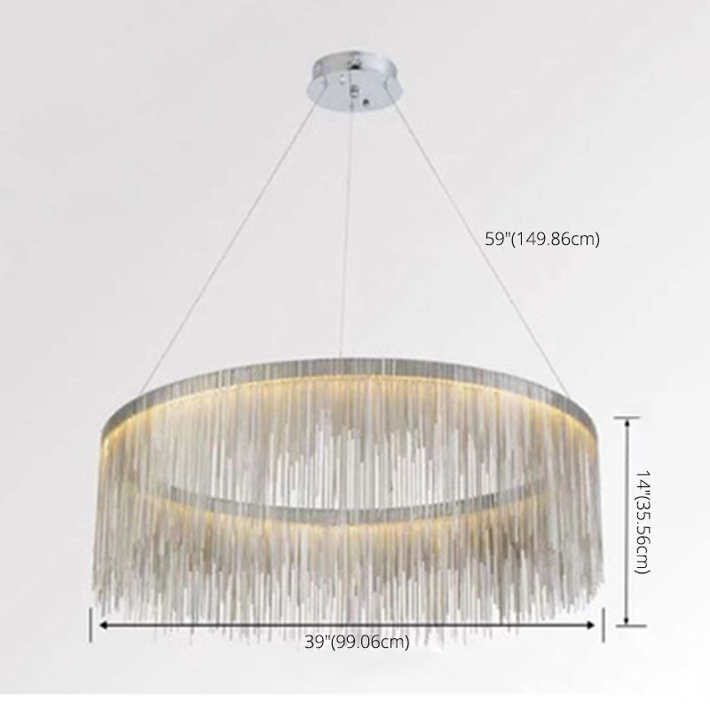 Accesorio de iluminación de araña circular blanca metal nórdico colgante de iluminación