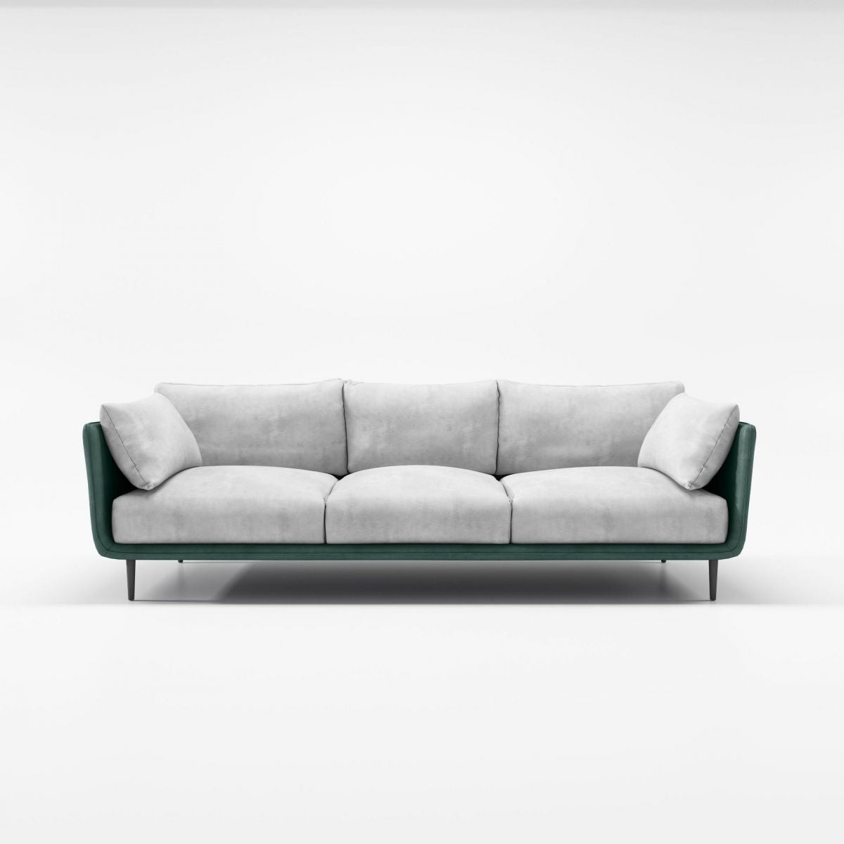 Stain Resistant Square Arm 3/4-Seat Sofa Extra Long Faux Leather Settee
