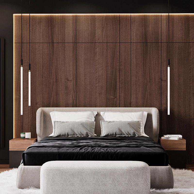 Lampada a sospensione del soffitto tubolare Minimalista Acrilico Black-White LED LEGGIO