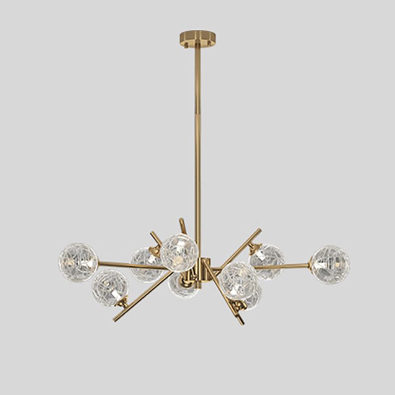Contemporary Glass Chandelier Light Fixtures Restaurant Multi Head Hanging Chandelier