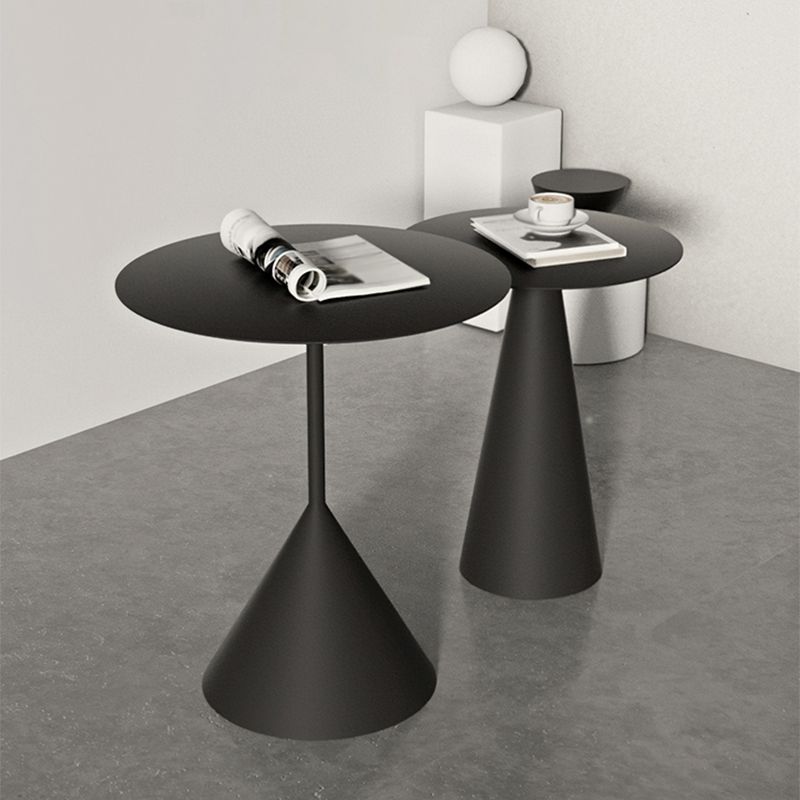 Mid-Century Modern Pedestal Coffee Table Metal Round Cocktail Table